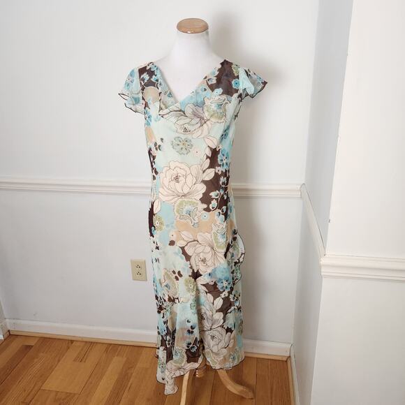 B Smart Dresses & Skirts - VTG 90s Y2K Be Smart Dress Sz 13 14 Juniors Midi Fairy Grunge WhimsiGoth Floral